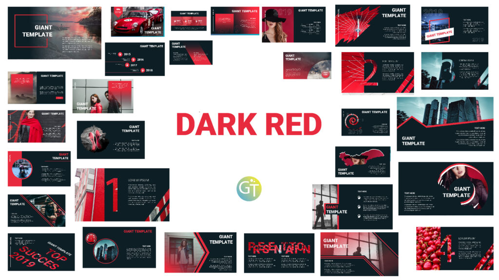 preview image Template PPT dark red free download