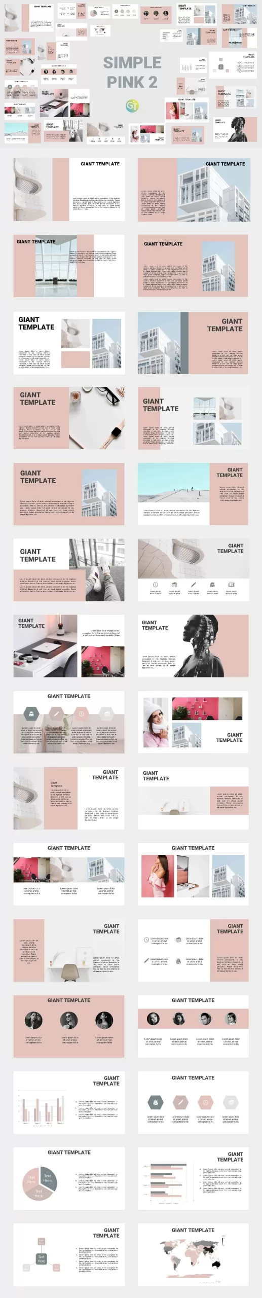 pink powerpoint template free download prefiew image