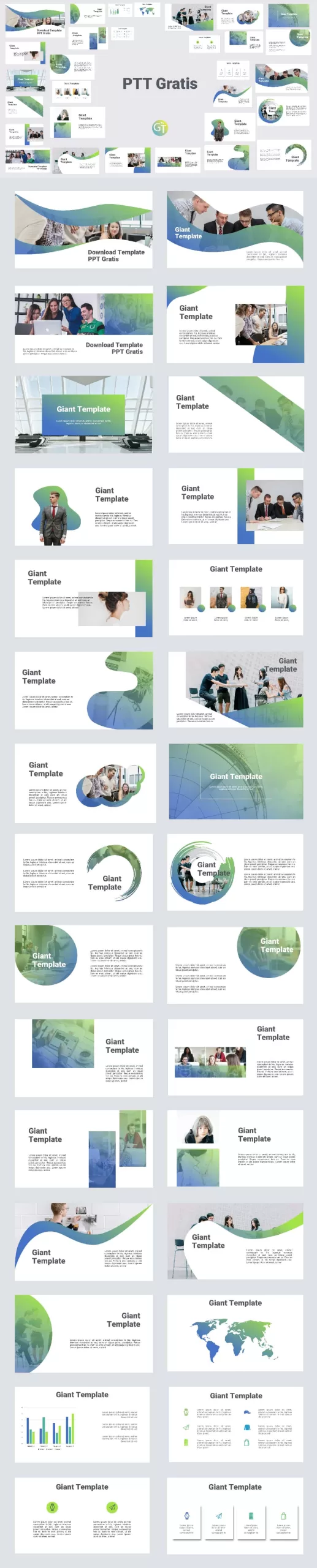 Download Template PPT Gratis image preview list