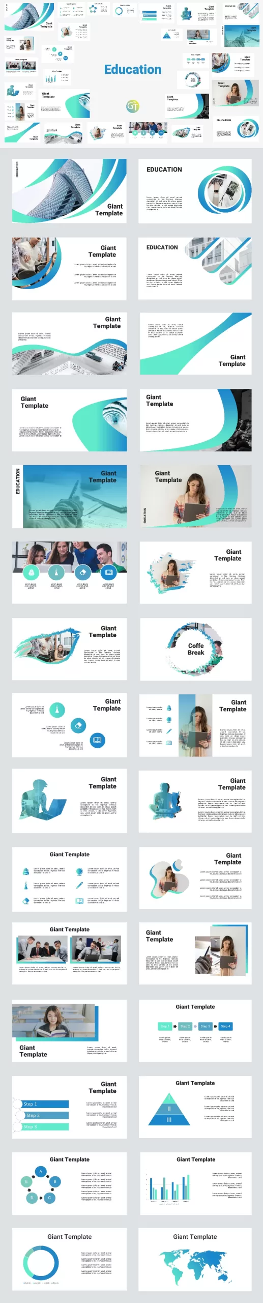 education free powerpoint template image preview