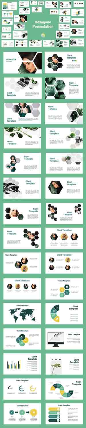 Hexagone Free Powerpoint Template preview