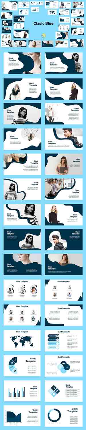 Classic Blue Free Powerpoint Template Presentation